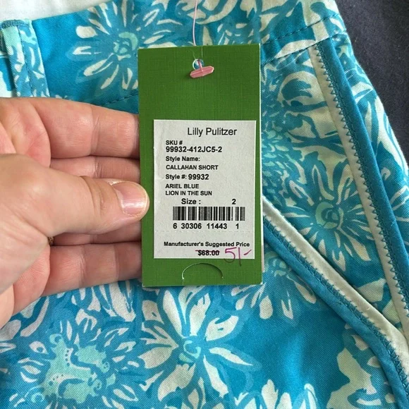 NWT Lilly Pulitzer Callahan shirt Ariel blue lion in the sun - Picture 2 of 4